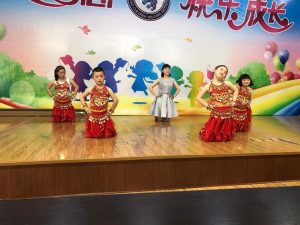 Chinese school students performance on-stage