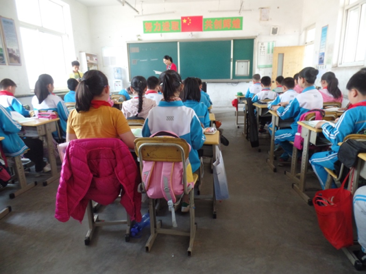 Students sitting in a classroom in China