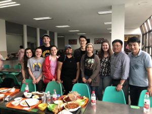 Saint Vincent students at East China Normal University Cafeteria