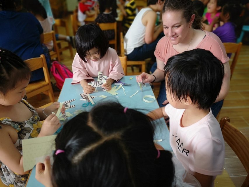 Saint Vincent student with Chinese school students