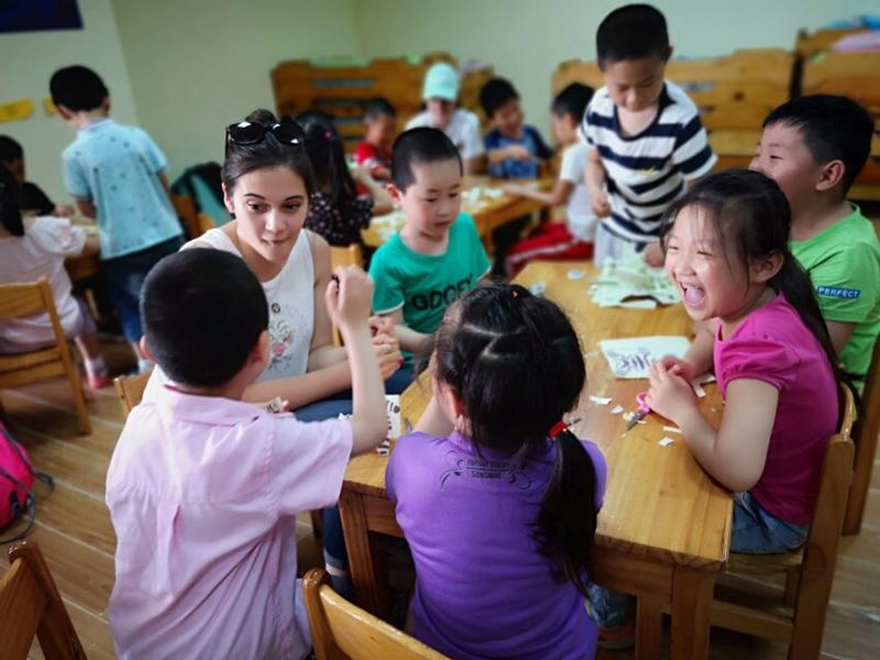 Saint Vincent student with Chinese school students
